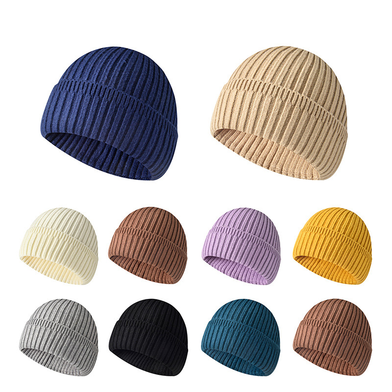 Beanie Cuffed Knit - 남녀공용 따뜻한 겨울 비니, 두꺼운 니트