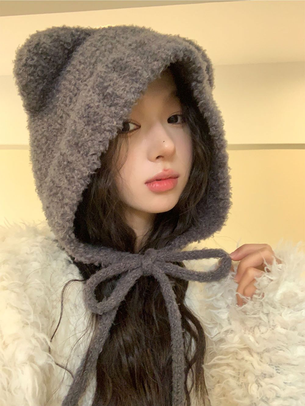새로운 램헤어 겨울 하라주쿠 Y2K 스타일의 니트 모자 - Winter Trapper Hat 리뷰 및 가격