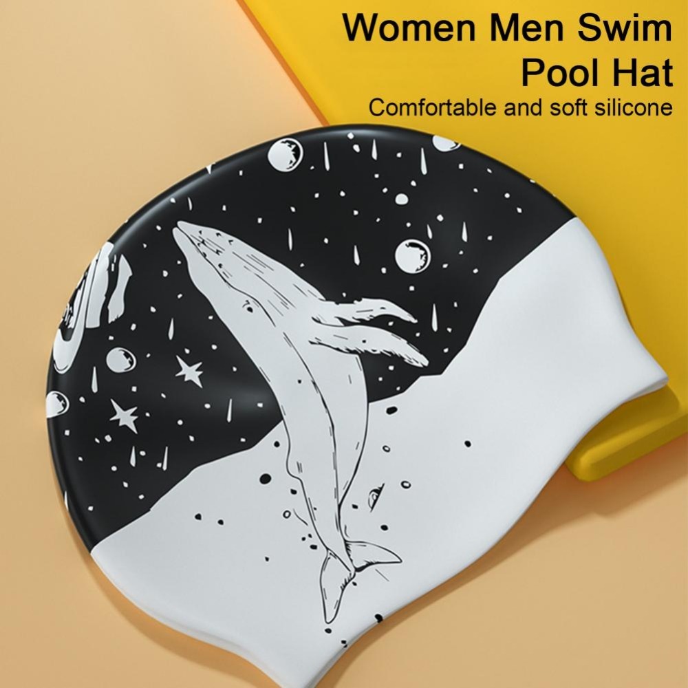 너무 꽉 조이지 않는 양면 프린트 수영 모자 실리콘 블 - Swim Hat Silicone 리뷰 및 가격