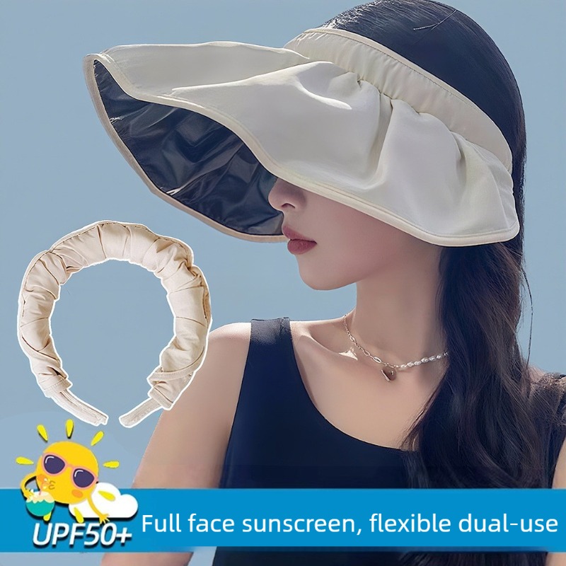 UPF50+ 접이식 헤드밴드 햇빛 가리개 모자, 이중  - Visor Sun Hat 리뷰 및 가격